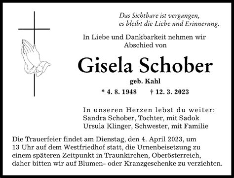 traueranzeigen von gisela schober augsburger allgemeine zeitung