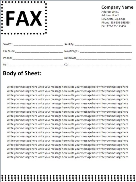Fax Cover Sheet Templates Free Sheet Templates