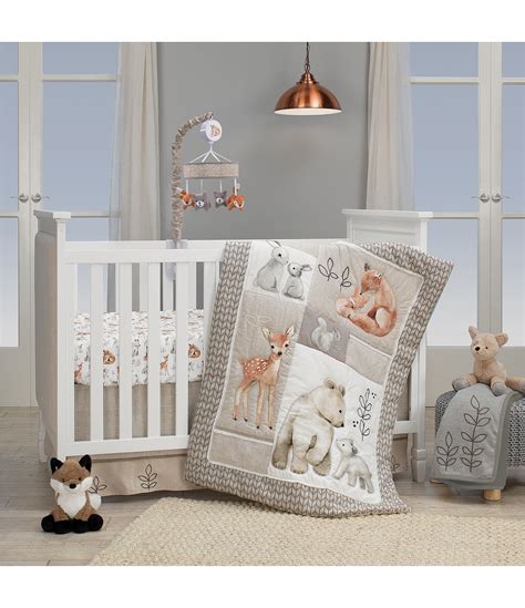 Lambs And Ivy Painted Forest Woodland Animals 4 Piece Nursery Crib