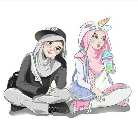 Download Gambar Kartun Muslimah Terbaru 2021 Gambar Kartun Muslimah