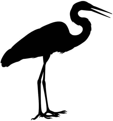 Great Egret Silhouette Free Vector Silhouettes