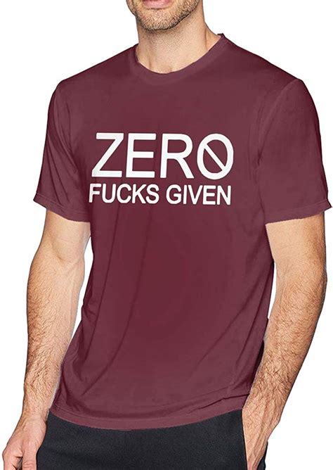 Printed Zero Fucks Given Mens Funny Shot Sleeves T Shirts