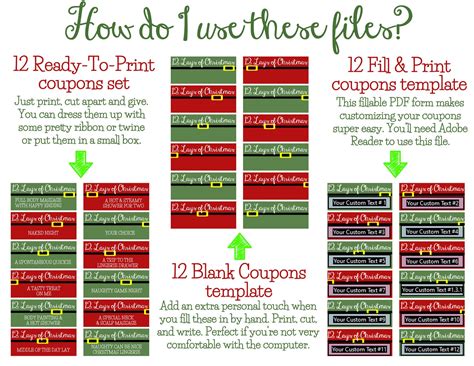 12 lays of christmas naughty coupons for him her download now etsy