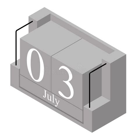 July 3rd Date On A Single Day Calendar Gray Wood Block Calendar