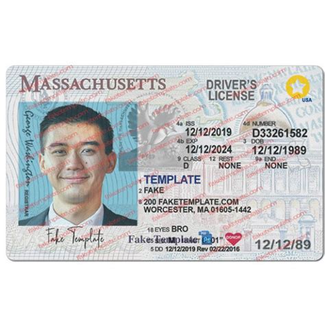 Massachusetts Driver License Template All Psd Templates Images