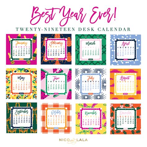 2019 Desk Calendar ⋆ Nico And Lala