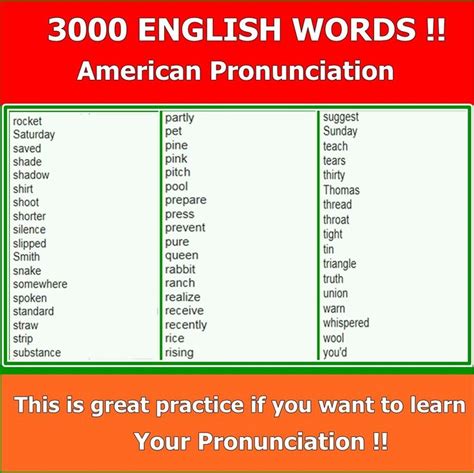 English Language 3000 Words American Pronunciation Youtube English Words Learn