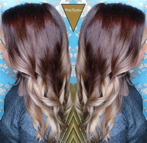 Best hair salon near youngstown. Wine rose gold color melt by Ruth Phillips at Roots Salon ...