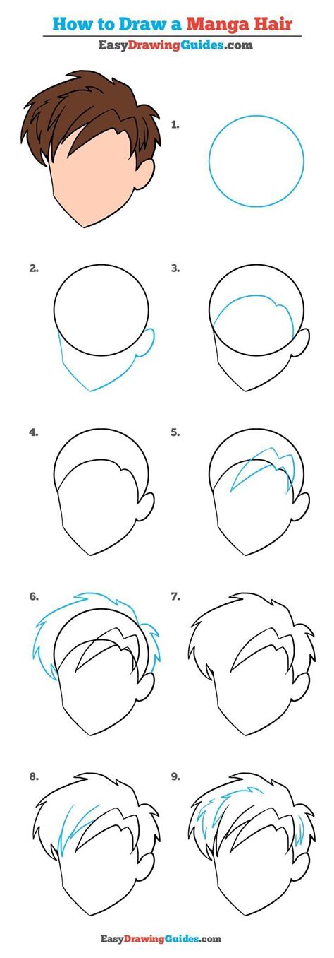 How To Draw Manga Hair Really Easy Drawing Tutorial Drawing Hair