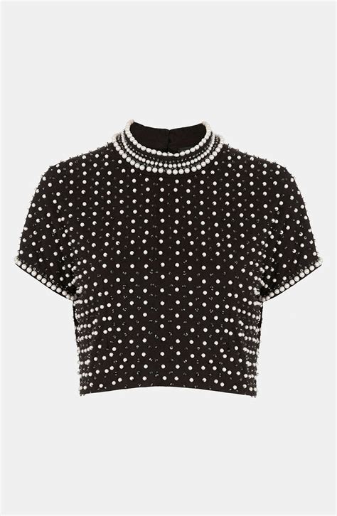 Topshop Embellished Crop Top Nordstrom