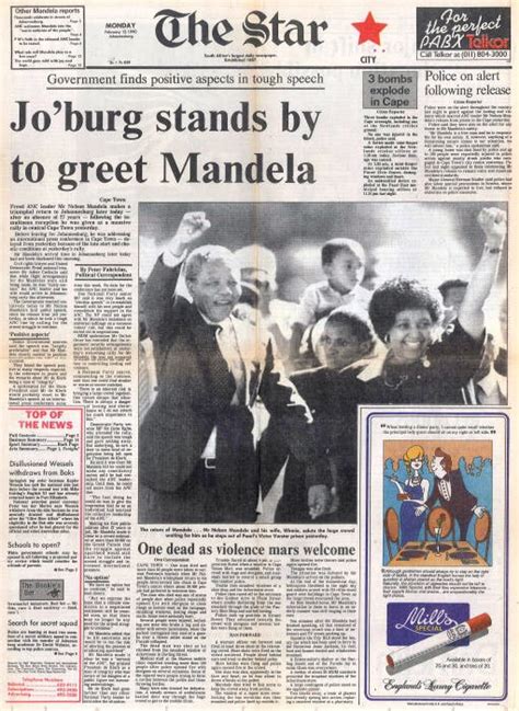 Afrikaans newspaper articles for kids. A Look Back at Newspaper Reports on Mandela's Release, 25 ...