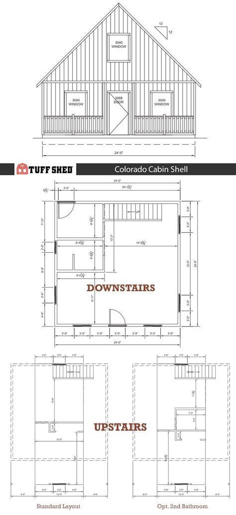 The first floor has two bedrooms. Tuff Shed Colorado Cabin Shell | Shed cabin, Tuff shed ...