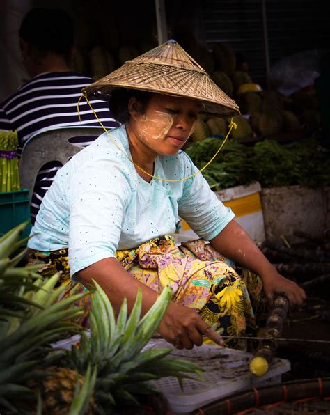 Street Vendor In Yangon Myanmar Sells Pineapples Smithsonian Photo