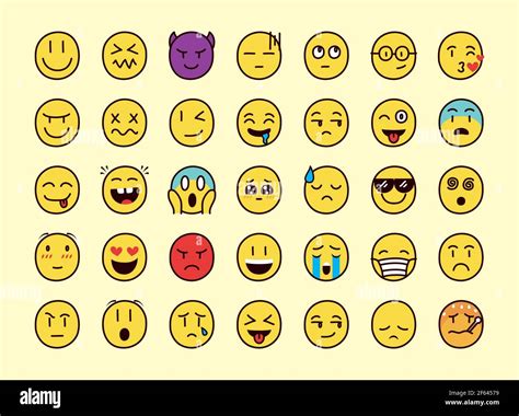Collection Of Emoji Faces Icons Stock Vector Image And Art Alamy