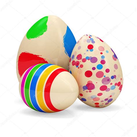 Painted Easter Eggs On White Background — Stock Photo © Ras Slava 10654427