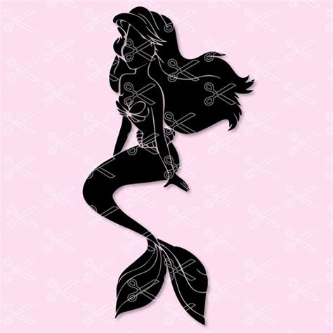 Ariel Svg Dxf Png Cut Files Mermaid Svg