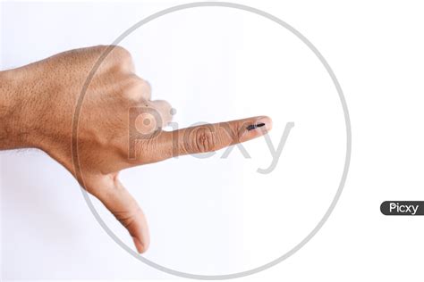 Image Of Voter Showing Inked Finger After Casting Vote In Elections