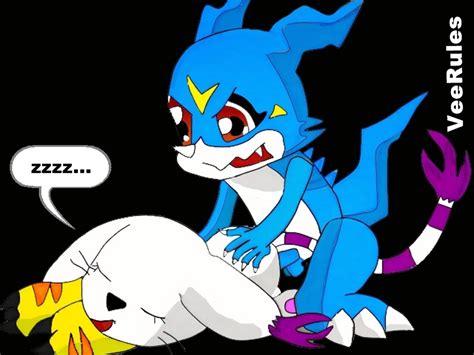 Rule 34 Black Background Blue Skin Claws Closed Eyes Color Digimon