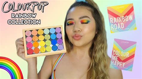Colourpop Rainbow Collection Swatches Tutorial Review Makeupbytreenz Youtube