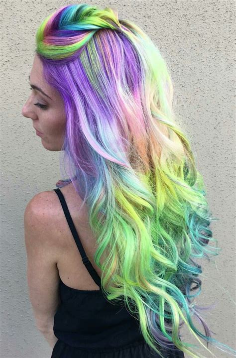 Balayage Unicornio Pastel Rainbow Hair Rainbow Hair Mermaid Hair