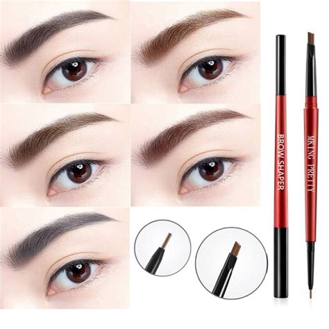 Double Head Automatic Rotating Eyebrow Pencil With Brush Easy To Use