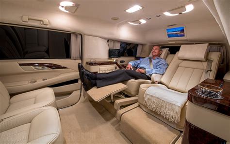 Custom Stretched Cadillac Escalade Evs Offers Private Jet Like Interior