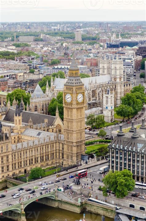 Aerial View Of The Big Ben Houses Of Parliament London 1109479 Stock