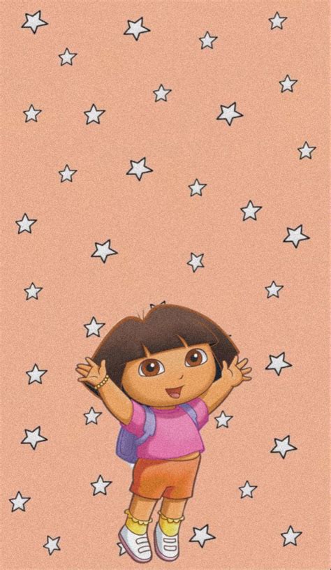 An Image Of A Cartoon Character With Stars On The Wall Behind Her And