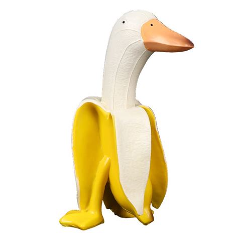 Banana Duck Decor Creative Duck Art Banana Duck Statue Duck Etsy