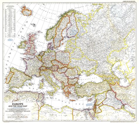 Europe 1949 Wall Map By National Geographic Mapsales