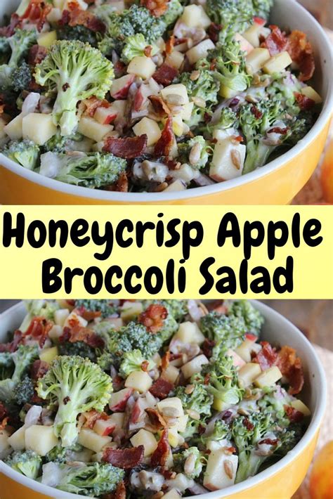 In a large bowl, combine the apples, broccoli, onion and raisins. Delicious & Healthy Honeycrisp Apple & Broccoli Salad ...
