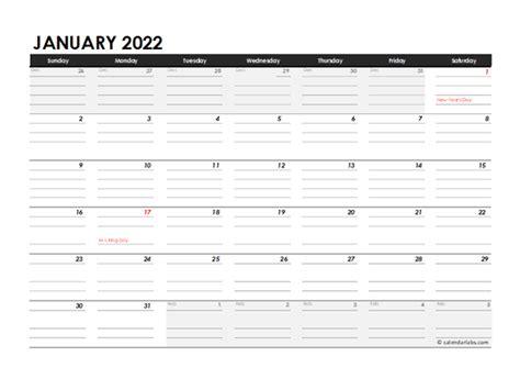 Editable 2022 Monthly Calendar Excel Template Free Printable Templates