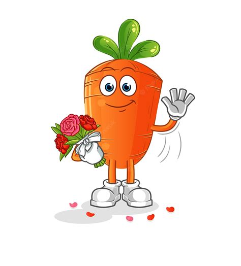 Premium Vector Carrot With Bouquet Mascot Cartoon Vector