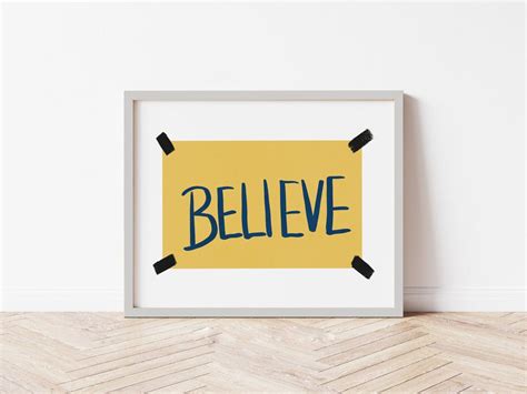 Yellow Believe Sign Poster Ted Poster Be a GoldFish Poster | Etsy