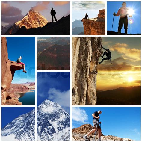 Hike Collage Stock Image Colourbox