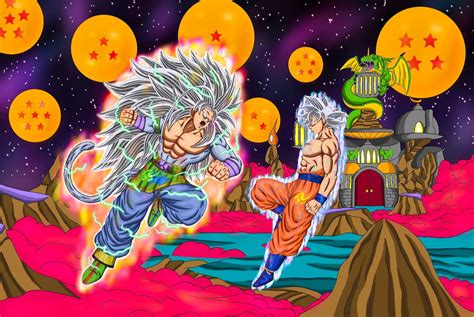 Goku Mastered Ultra Instinct Vs Ssj5 Goku By Brandonkuhn24469 On Deviantart