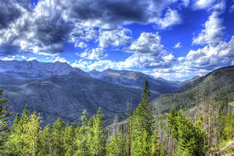 Large Clouds Over The Mountains At Rocky Mountains National Park