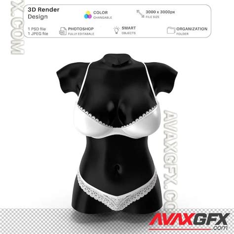 Female Mannequin Wearing Lingerie Mockup 3d Modeling Psd File Realistic