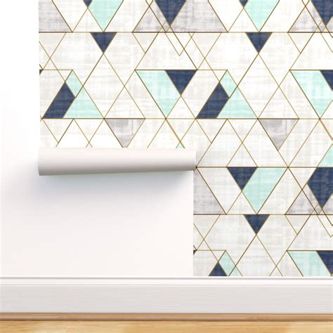 Peel And Stick Removable Wallpaper Pastel Geometric Vintage Triangles