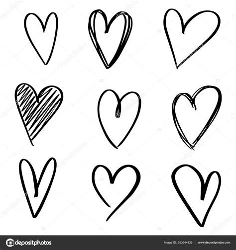 Vector Clipart Print Hand Drawn Heart Clipart Vector Design