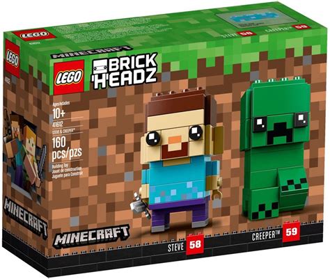 New Lego Brickheadz Minecraft Steve And Creeper 41612 10 Building Toy