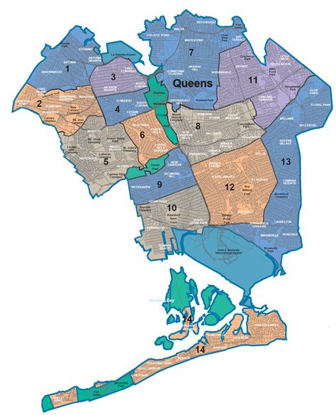 Map Of Queens Neighborhoods Quarters Nyc Map New York City Map