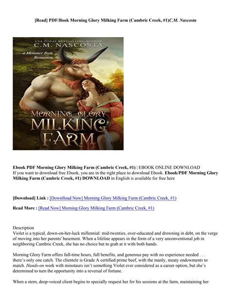 Pdf Download Morning Glory Milking Farm Cambric Creek By C M Nascosta By