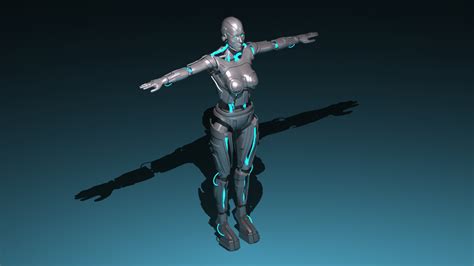 Free Female Robot 3d Model