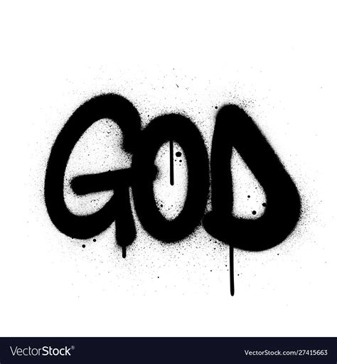 Graffiti God Word Sprayed In Black Over White Vector Image