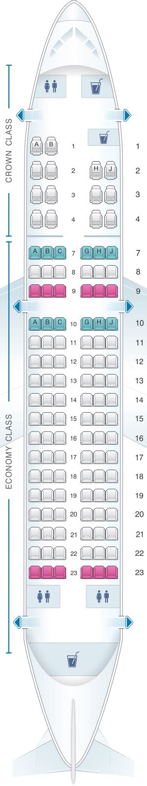 Seat Map Royal Jordanian Airbus A319 132