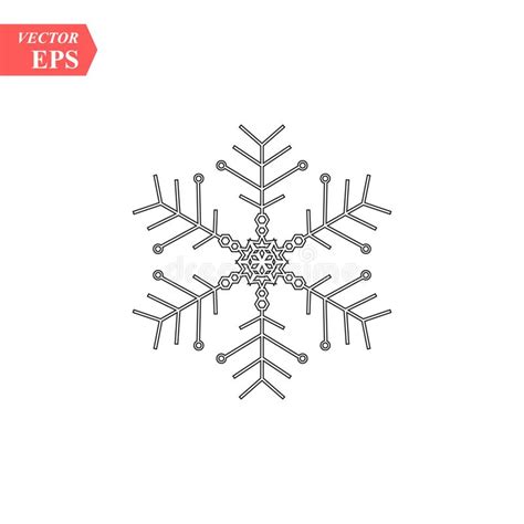 Snowflake Icon Flat Vector Illustration In Black On White Background