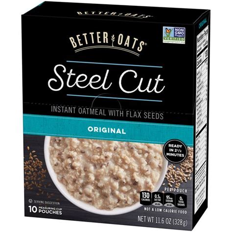 Start tasting the oatmeal around the 20 minute mark. Better Oats Steel Cut Original Instant Oatmeal with ...