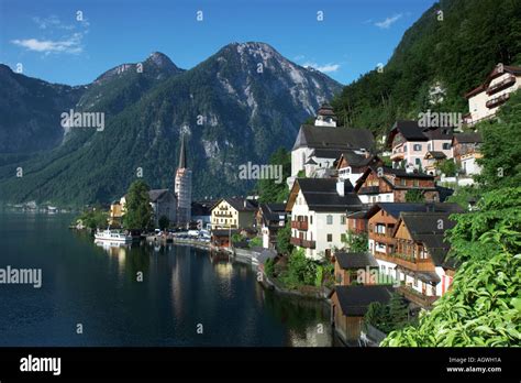 View Of Hallstatt Village Salzkammergut Austria Stock Photo Alamy