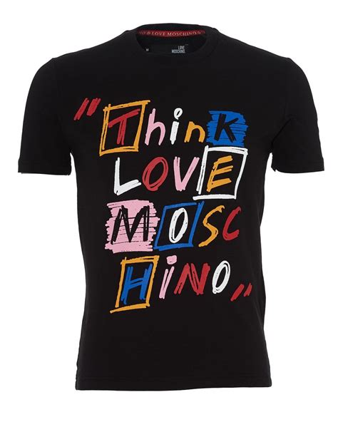 Love Moschino Mens Think Love T Shirt Black Tee
